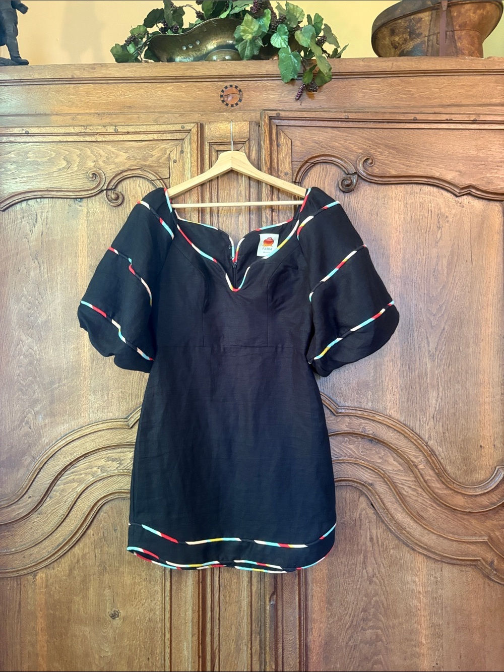 FARM Rio Black Colored Stripes Mini-Dress - Picture 7 of 16